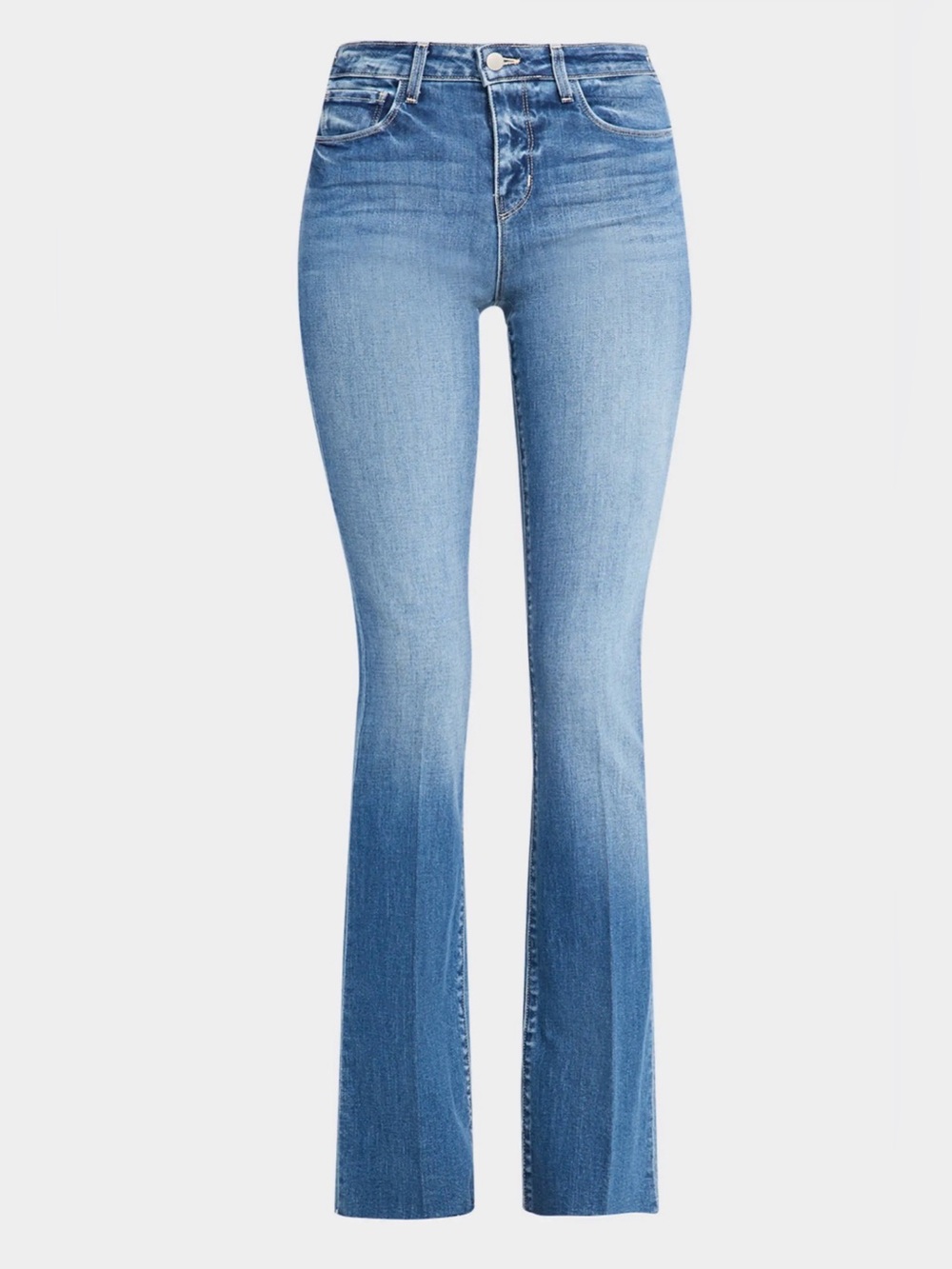 L'AGENCE Light Blue High-Rise Straight Leg Jeans